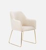 Msea Fabric Arm Chair In Off White Colour