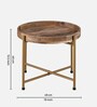 Mtl Metal End Table In Gold Finish (Small)