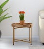 Mtl Metal End Table In Gold Finish (Small)