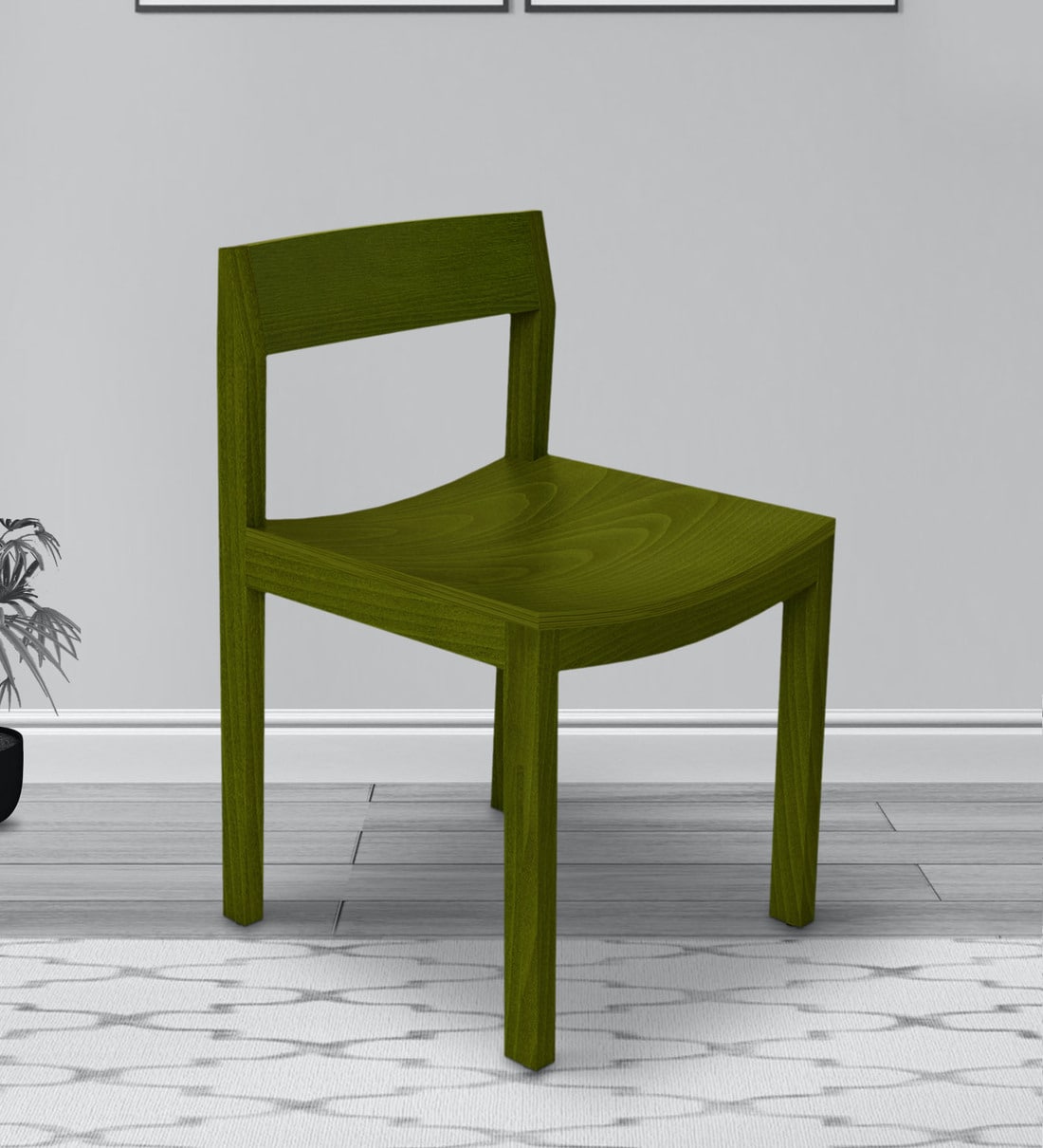 mu dining chair in olive green colour