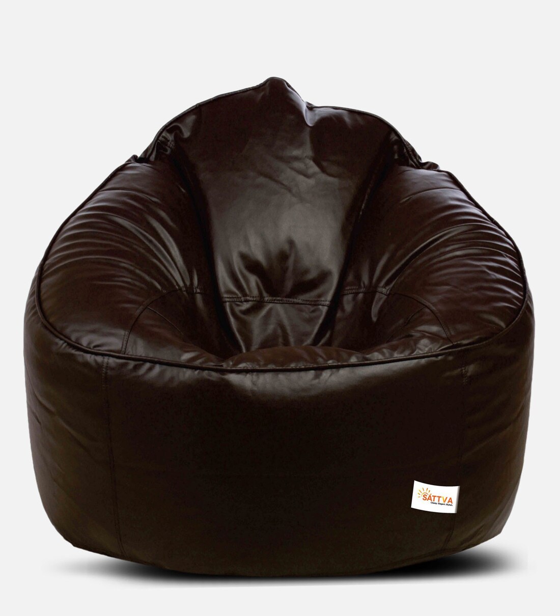 Buy Muddha XXXL Leatherette Bean Bag Cover in Brown Colour by Sattva