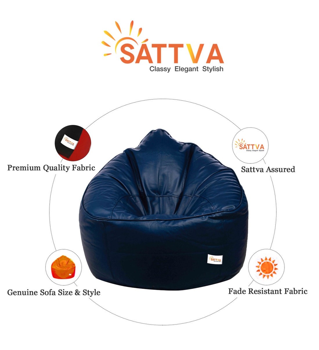 Navy bean bag online chair