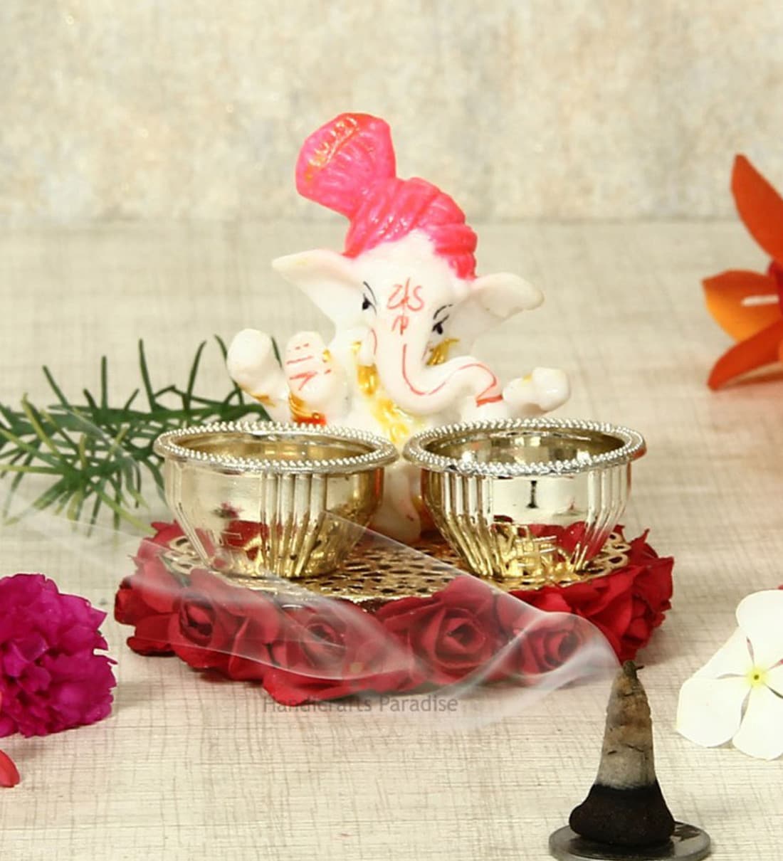 Multicolor Acrylic Haldi Kumkum Holder by Handicrafts Paradise