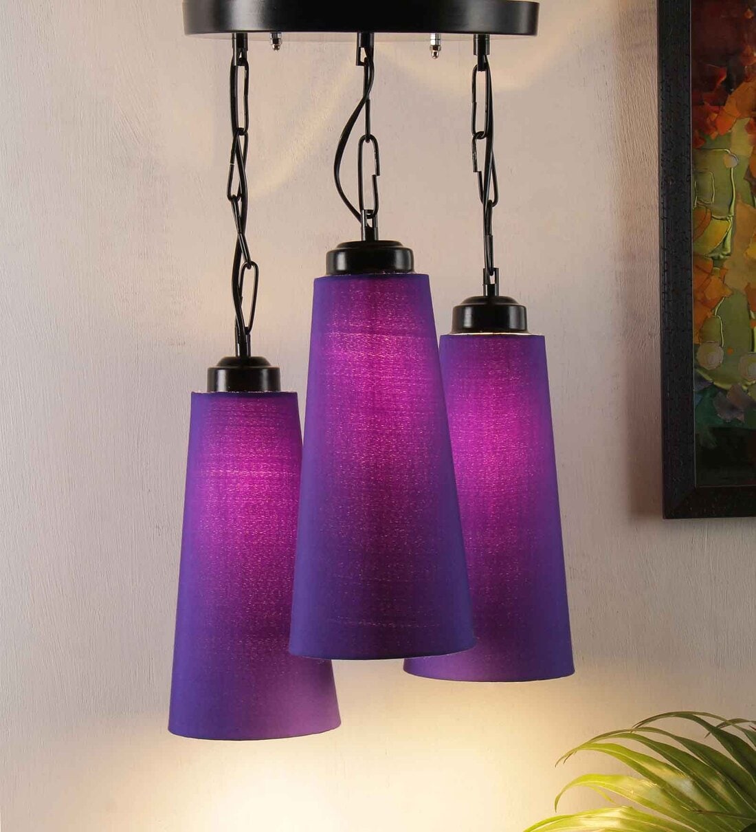Buy Sierra Black Cotton Fabric Cluster Hanging Light by New Era at 63