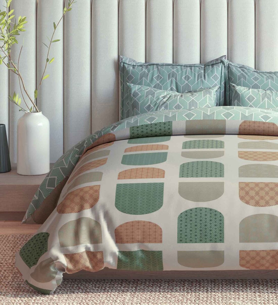 Buy Multicolor Cotton Blend Geometric 150 GSM Single Comforter at 50