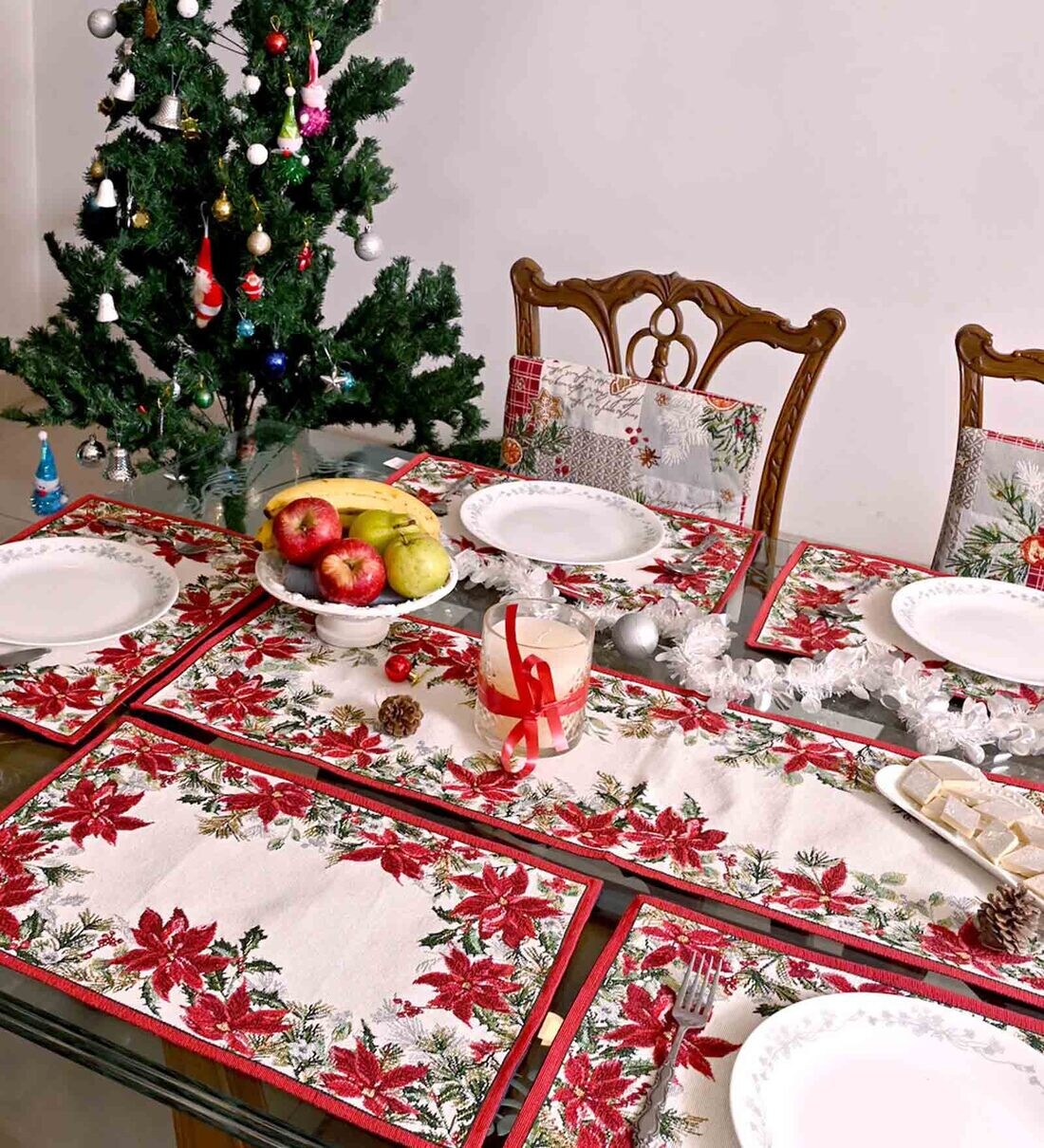 Buy Multicolor Floral Cotton Blend 7 Pcs Table Linen Set by AVI Living