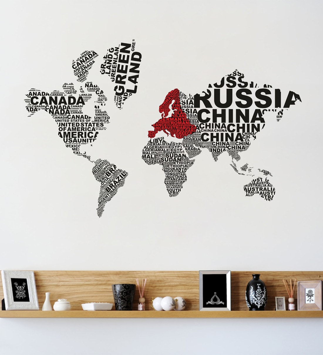 Buy Multicolor Pvc Vinyl World Map Wall Stickerby Decor Kafe Online People Places Wall Stickers Wall Art Home Decor Pepperfry Product Vinyl Wall Art World Map