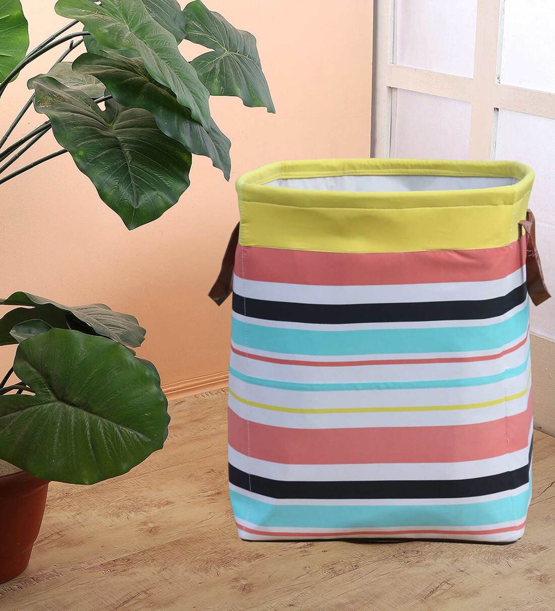 Buy Multicolor Polyester Foldable 55 Litres Laundry Basket at 71 OFF by My gift booth Pepperfry