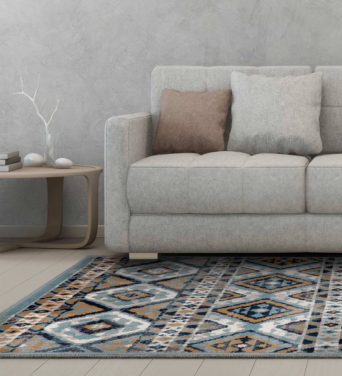 Buy Multicolor Striped Polypropylene 4 ft x 6 ft Machine Made Carpet by Sapana CarpetMats at 15