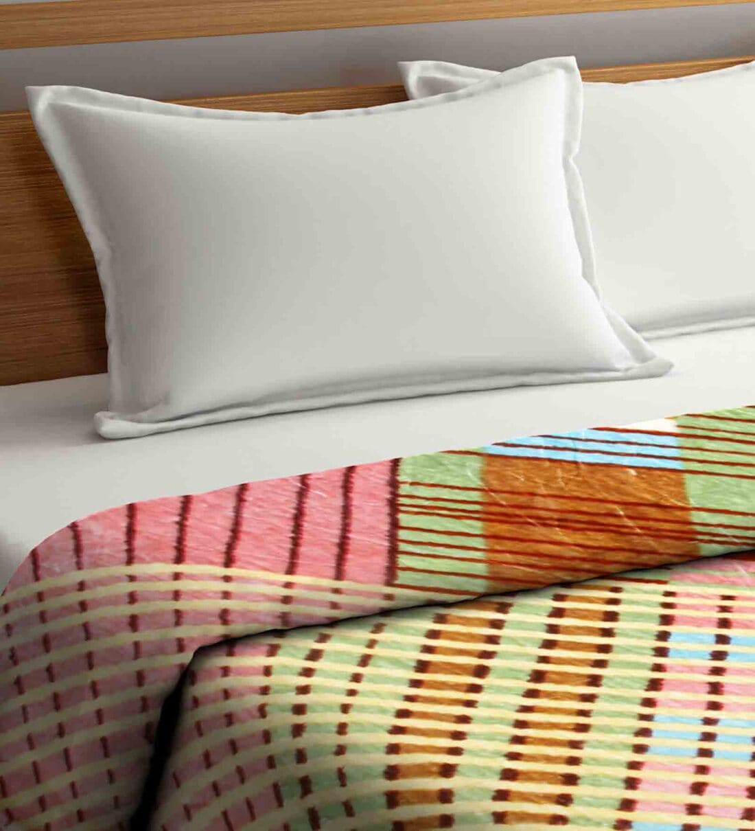 Buy Multicolor Wool Abstract 1000 GSM Heavy Winter Double Bed Blanket