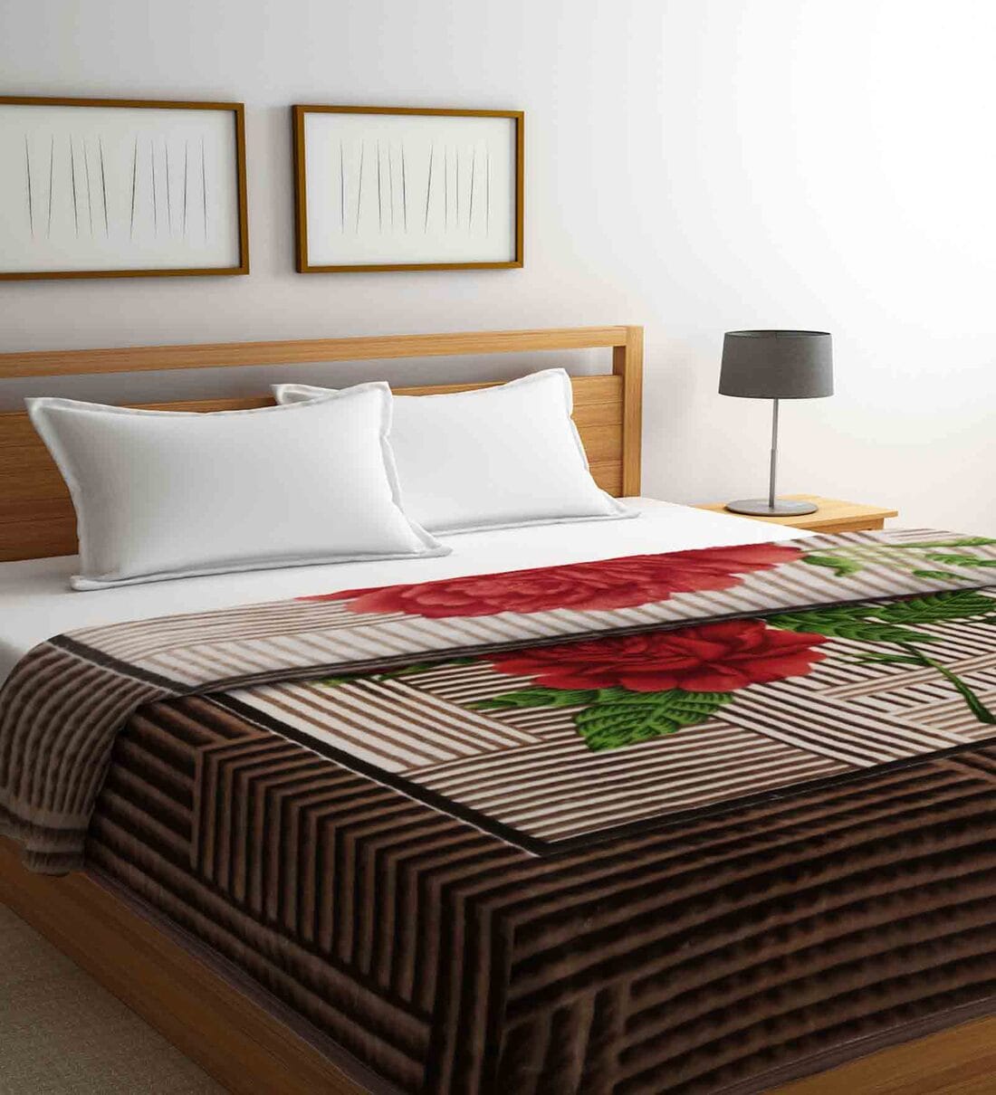 Buy Multicolor Floral Wool 600 GSM Double Bed Blanket by Klotthe Online Double Bed Blankets