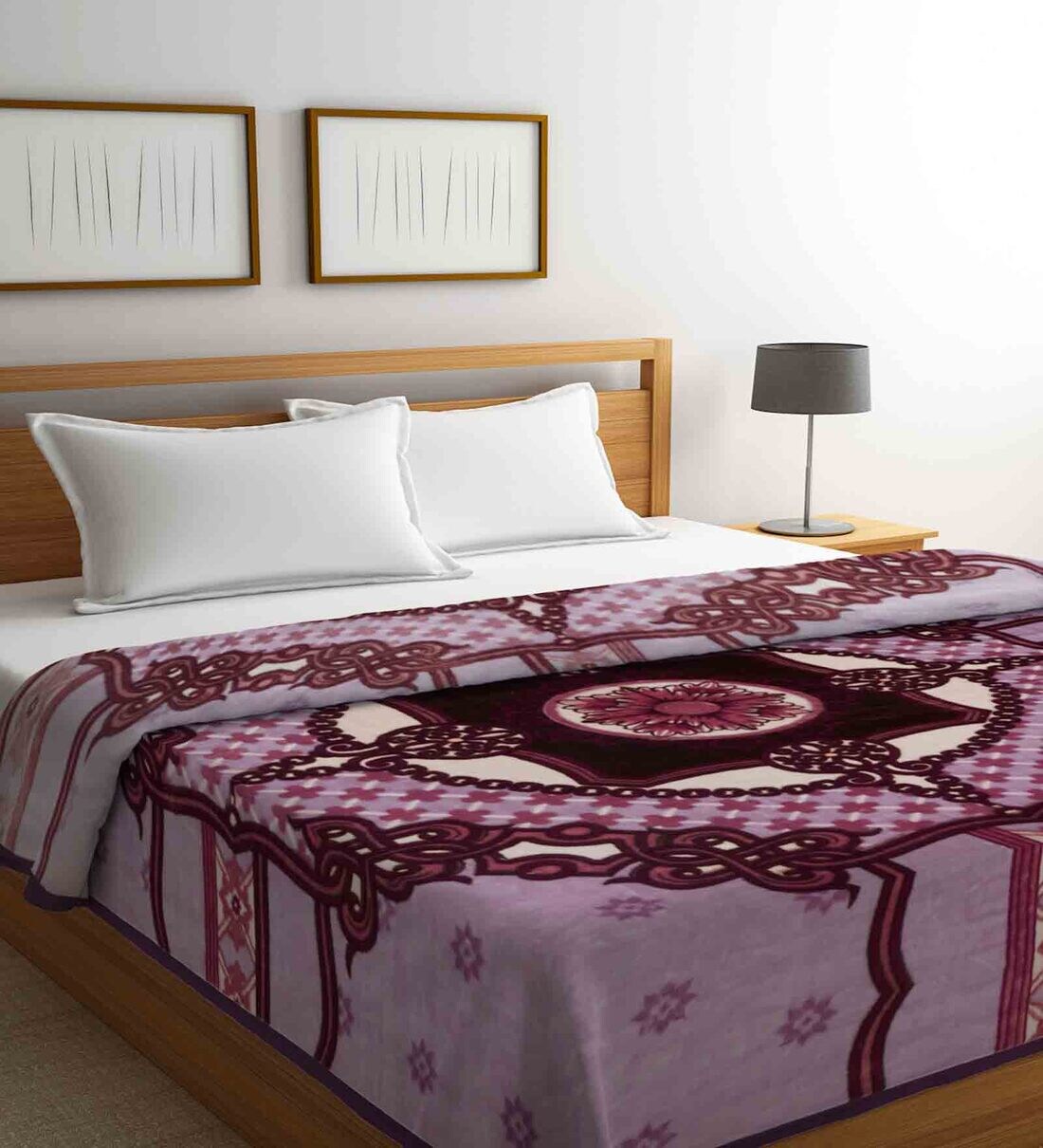 Buy Multicolor Traditional Wool 800 GSM Double Bed Blanket by Klotthe