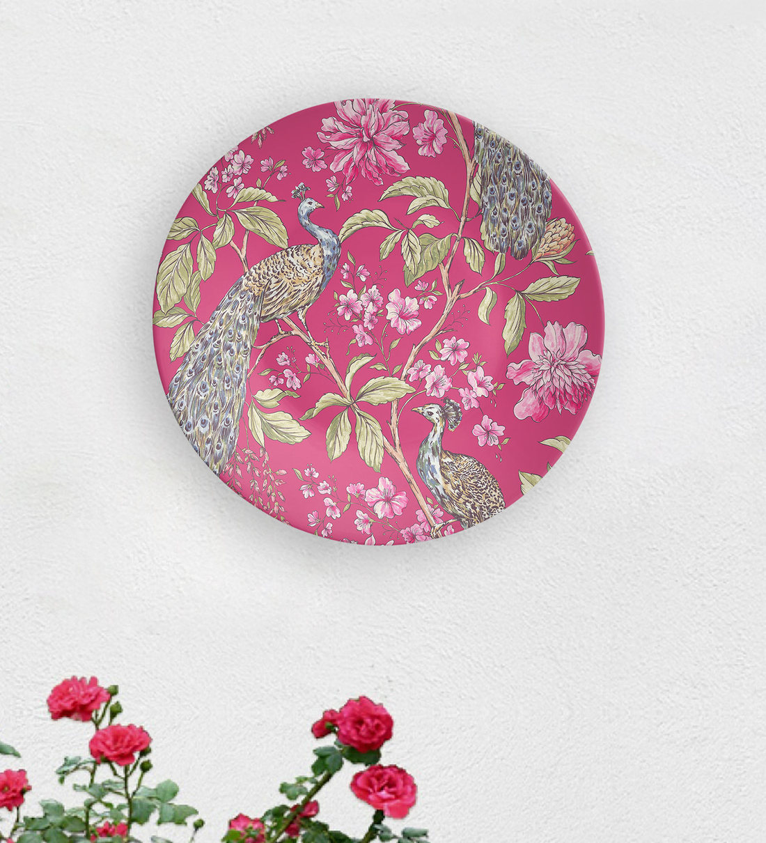 Buy Multicolour Artistic Peacock Decorative Wall Plate By Quirk India