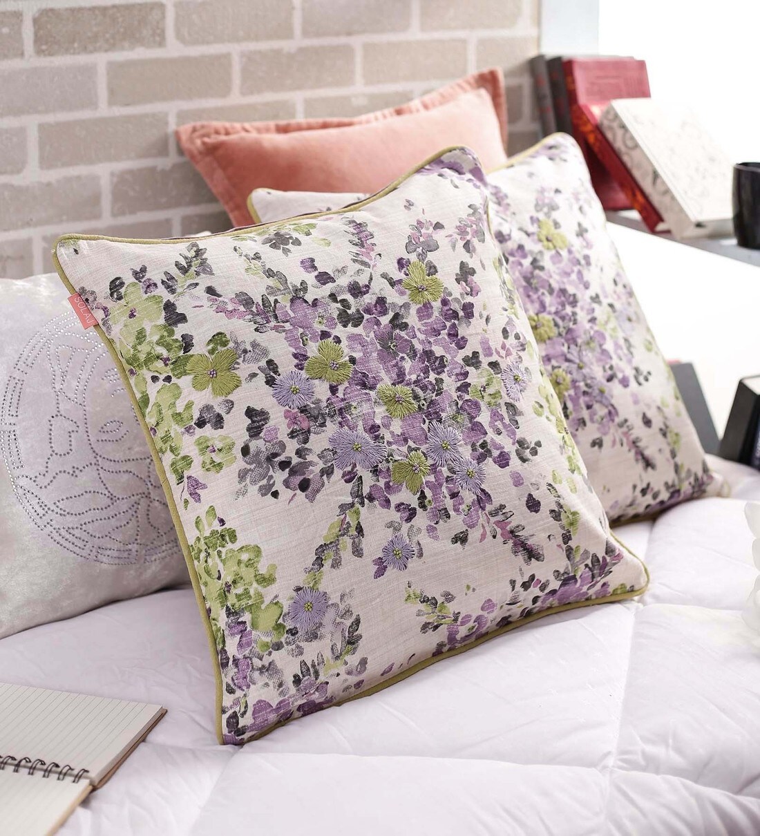 Buy Floral Cotton 20 x 20 inch Cushion Cover Set of 2 by Solaj Online ...