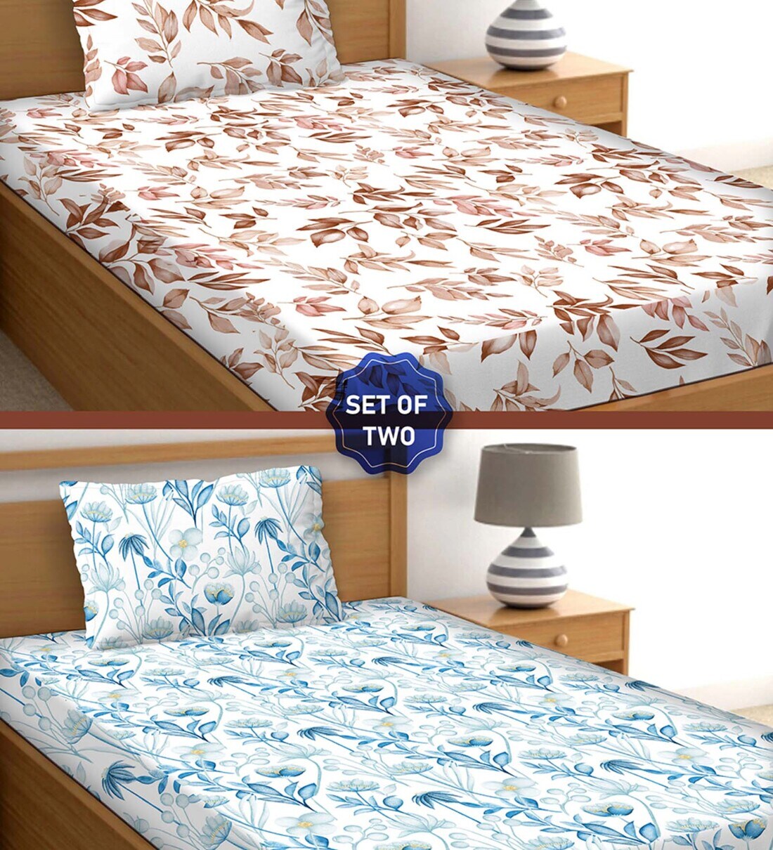 single bedsheet with 2 pillow covers