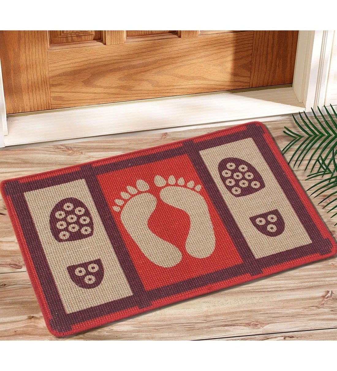 Buy Multicolor Abstract Jute 24 x 16 Inches Anti Skid Door Mats (Pack