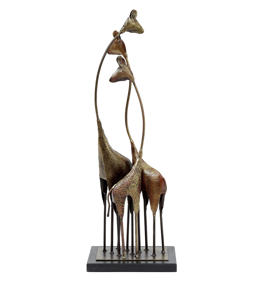Buy Multicolour Metal & MDF Giraffe Set Figurine by Vedas Online Animal Figurines Animal