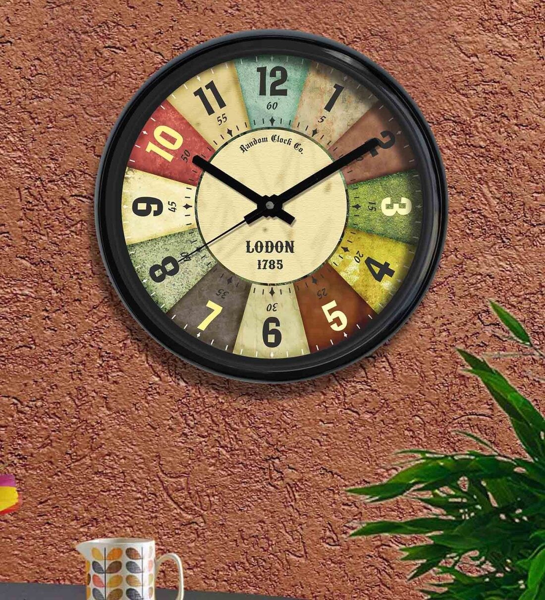 Buy Multicolor Plastic Analog Wall Clock by Random Online Modern Wall