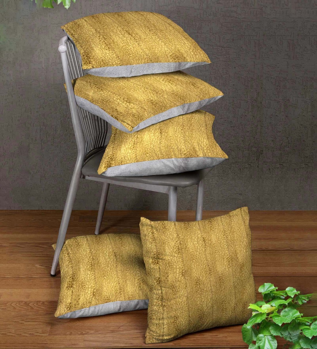 Buy Polyester Abstract Pattern 12x12 Inch Cushion Covers (Set Of 5) by Houzzcode Online