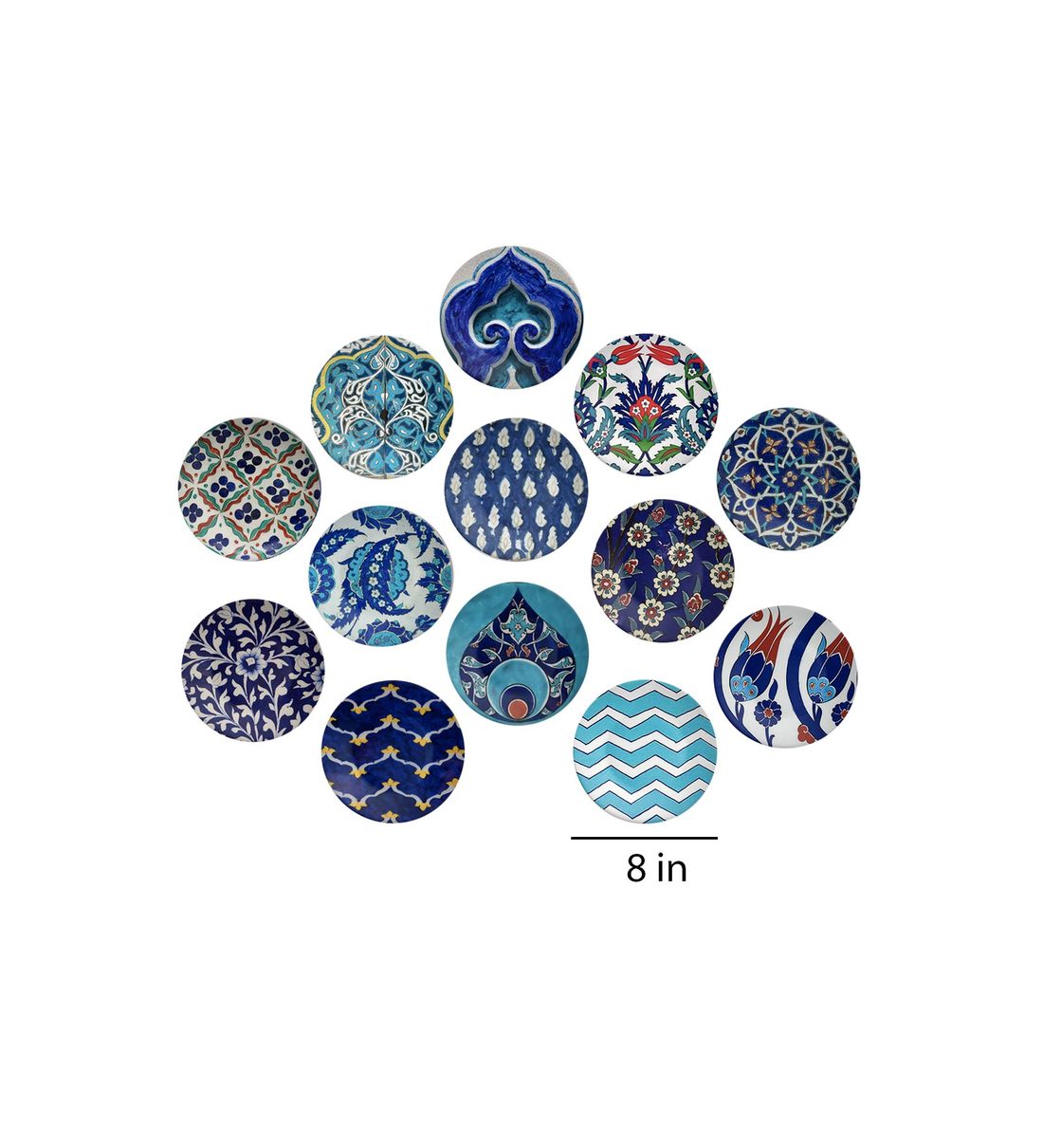 Buy Multicolour Turkish Summon Decorative Wall Plates Set Of 13 By Quirk India Online Wall