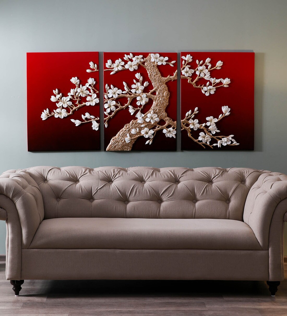 Buy Multicolour Wood Handmade Decorative Wall Mural By Madg Online