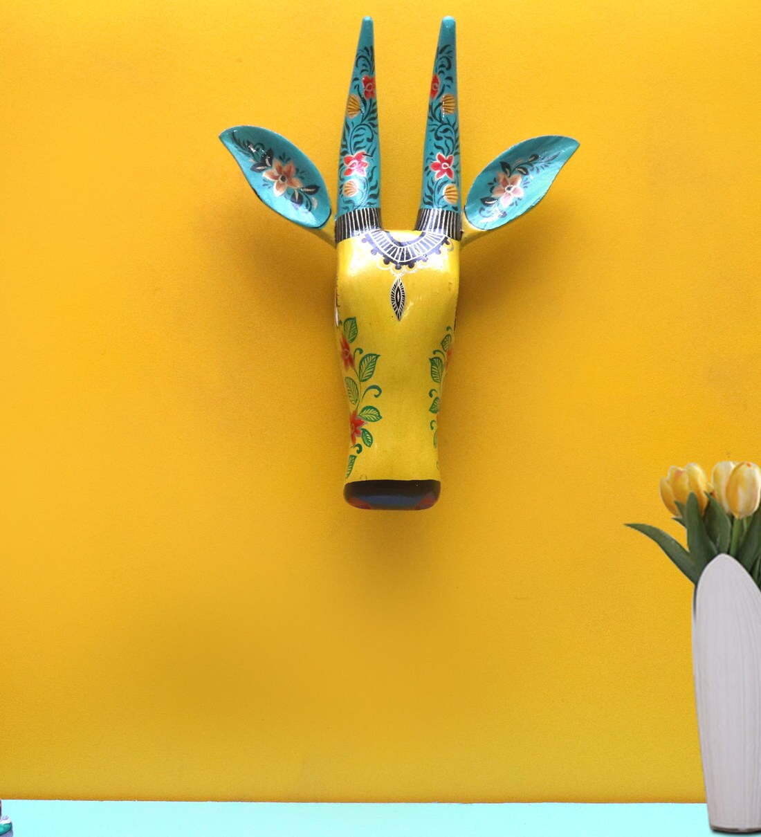 Buy Multicolour Wooden Animal Wall Decor By Art Of Jodhpur Online