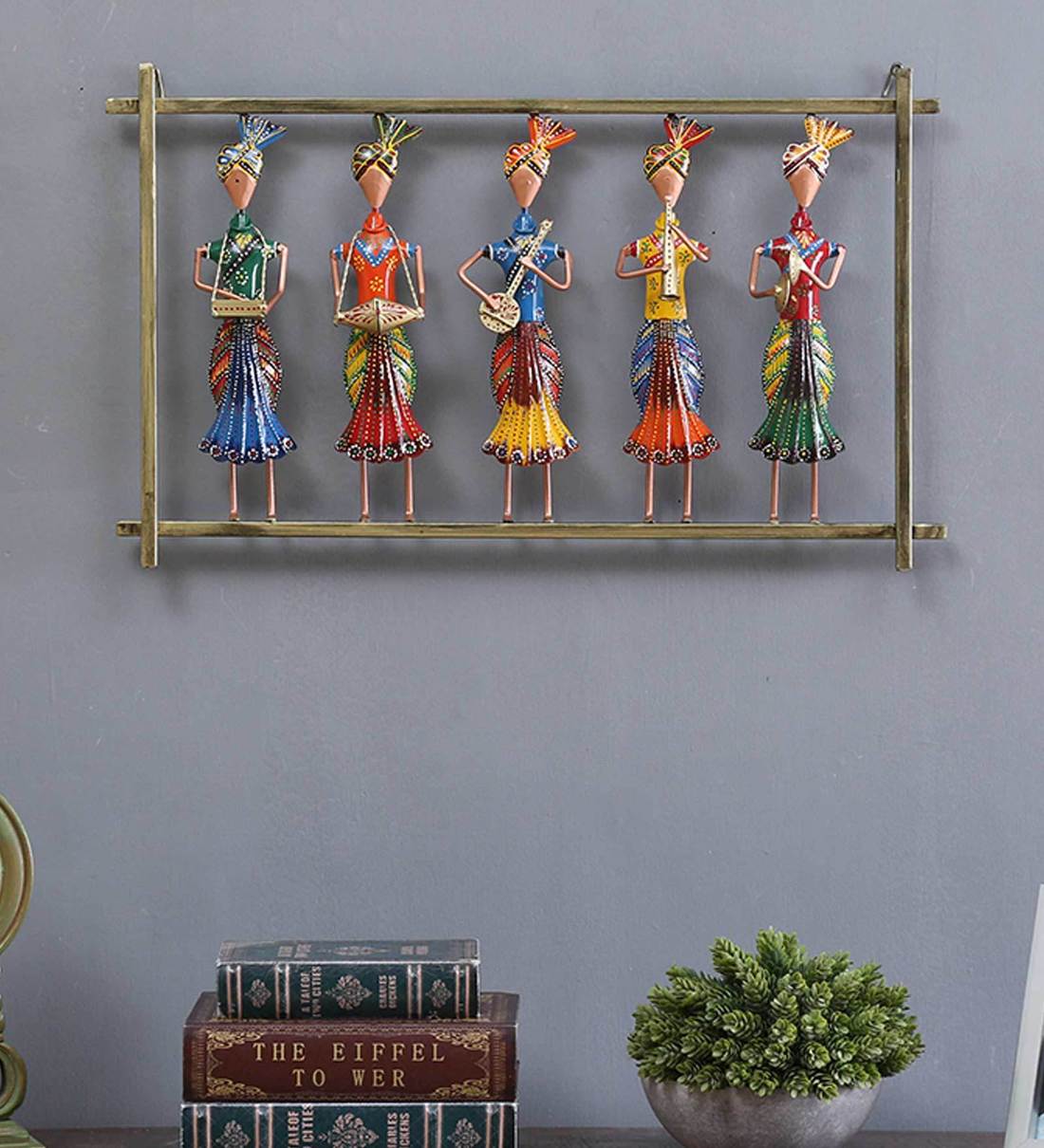 Buy Multicolour Metal Decorative Wall Art By Godeccor Online