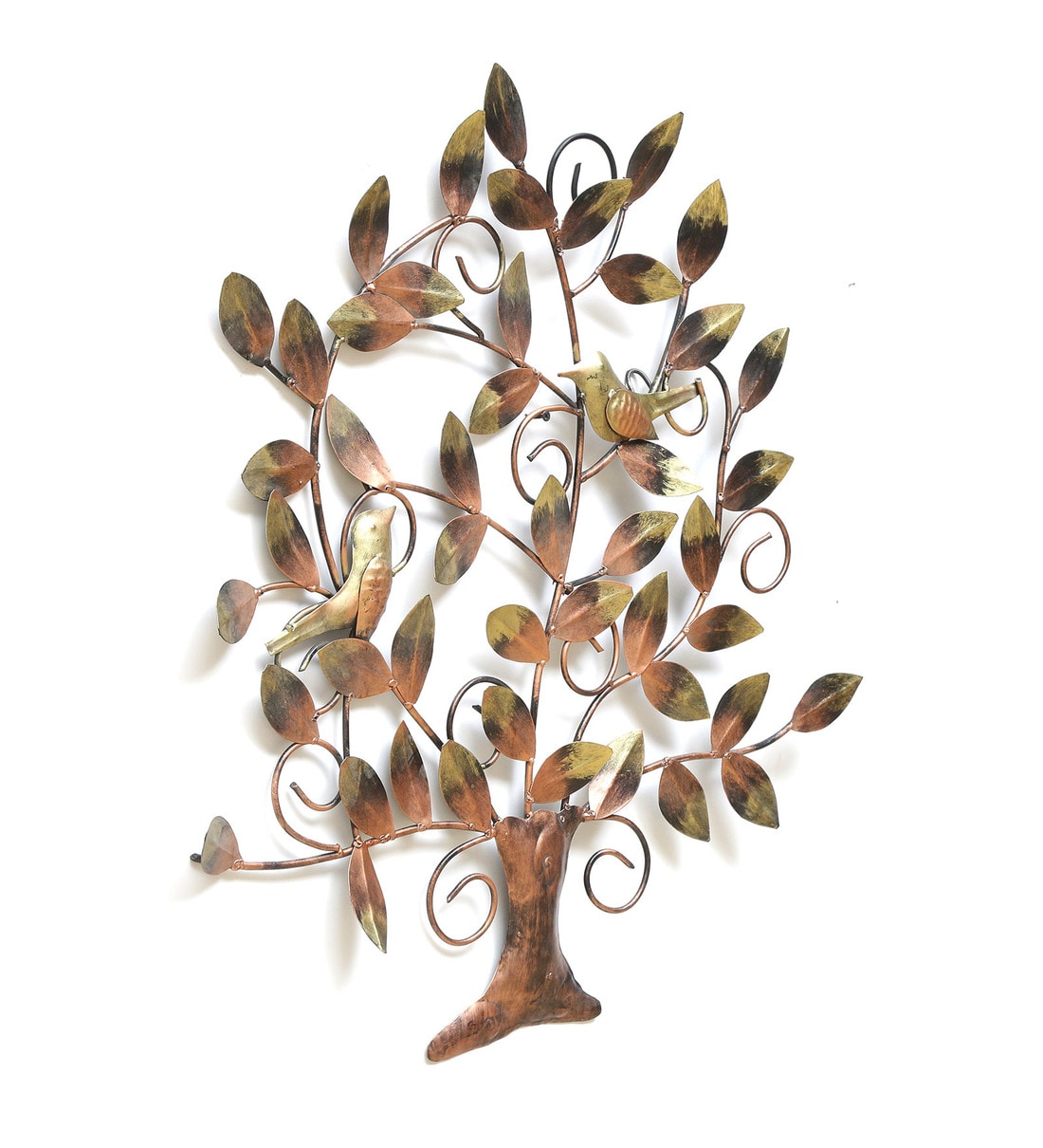 Buy Multicolour Wrought Iron Tree With Sparrow Wall Art By Ananya Art ...