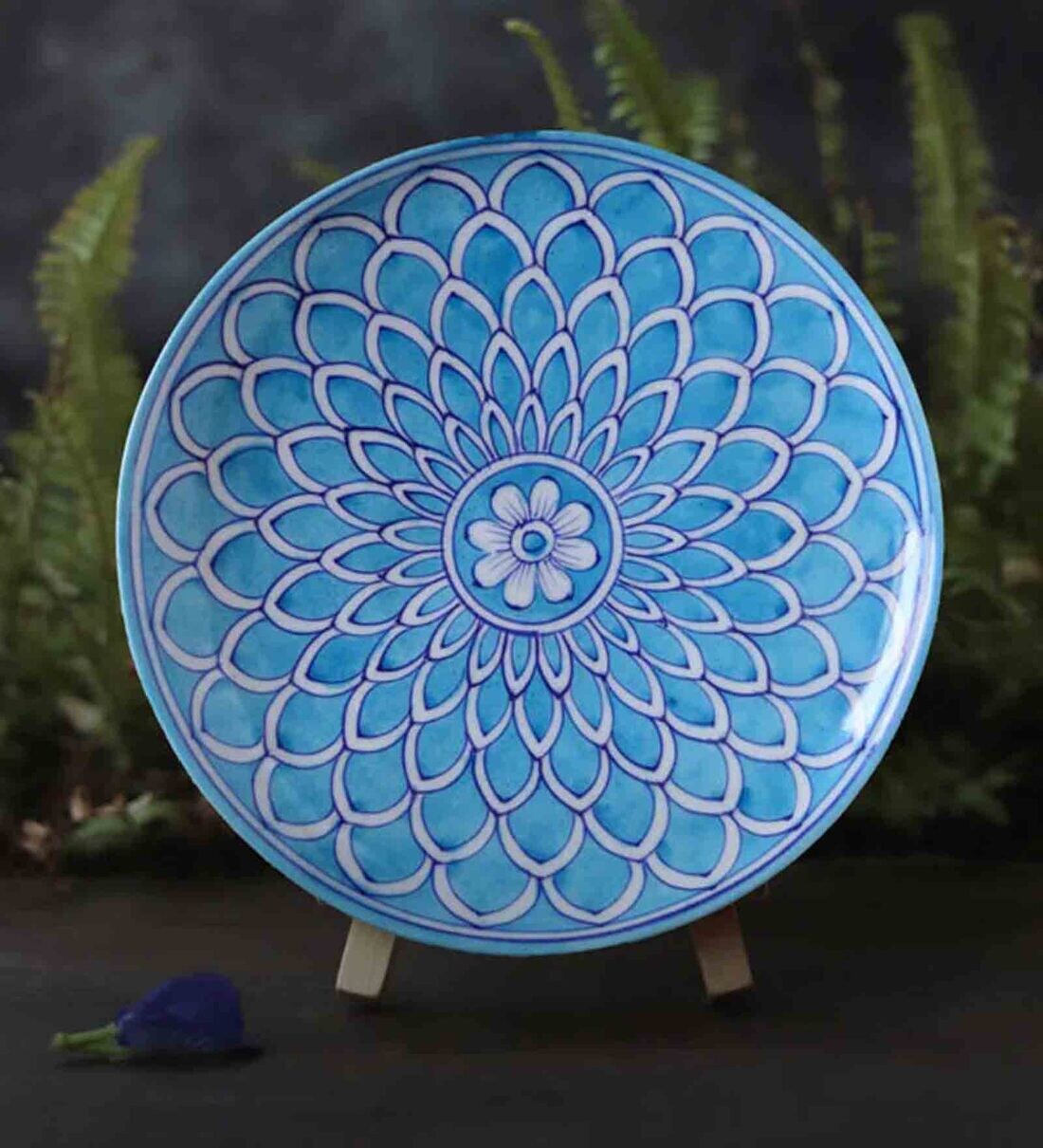 Buy Blue And Ventus White Blue Pottery Ceramic Wall Plate at 32 OFF by