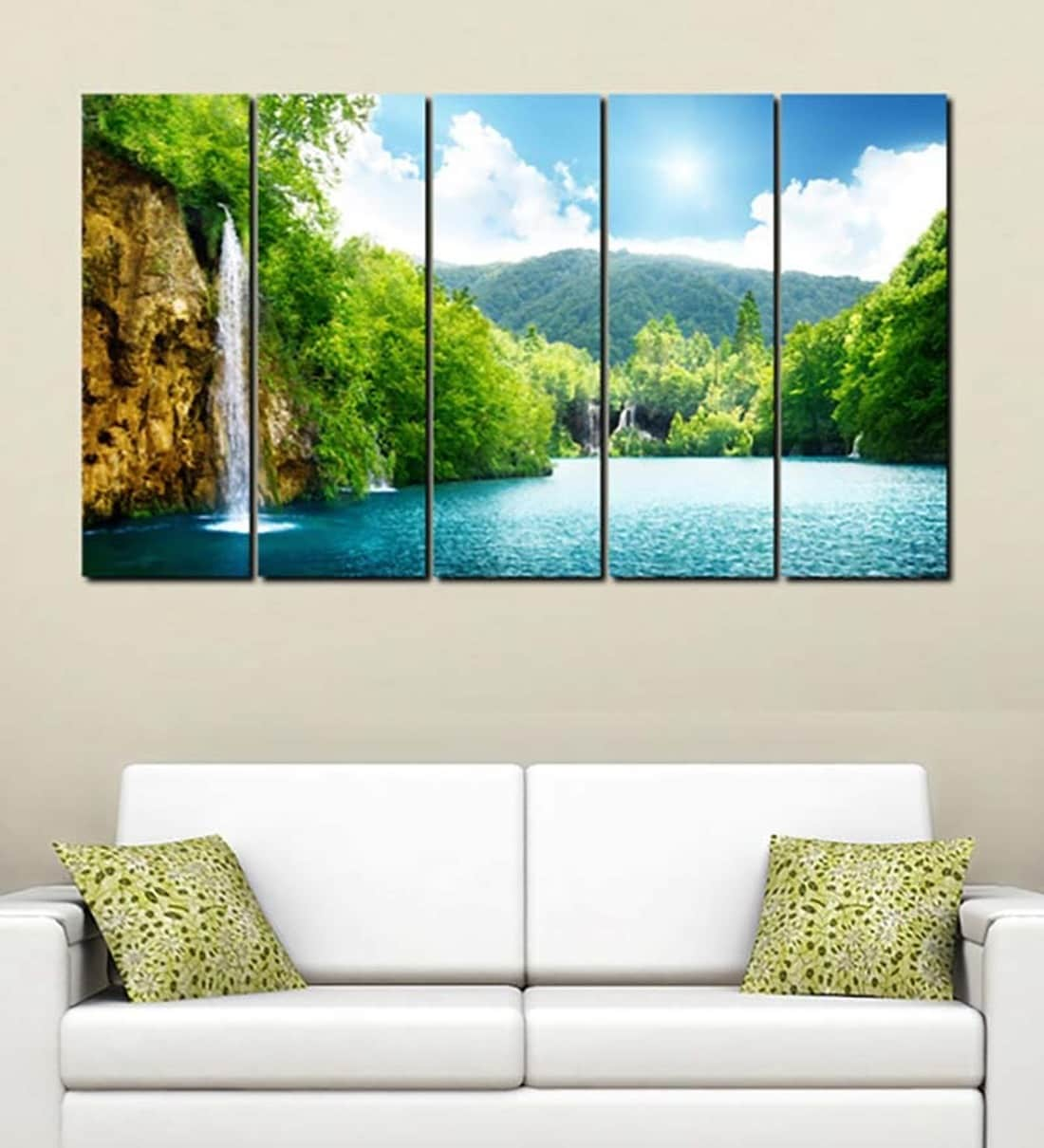 Buy Multiple Frames Multicolor Wood Framed Landscape Art Panel Set of 5 ...