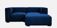 Muebles Velvet LHS Sectional Sofa With Lounger In Blue Colour