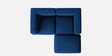 Muebles Velvet LHS Sectional Sofa With Lounger In Blue Colour