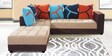 MuliStyle 7 Seater RHS Sofa Set in Beige & Brown Colour