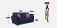 Murdock Fabric 2 Seater Sofa in Blue Colour