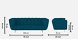 Mushy Fabric 3 Seater Sofa in Peacock Blue Colour