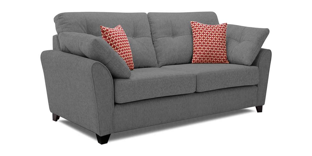 Buy Murdock Fabric 2 Seater Sofa in Grey Colour by Adorn India Online