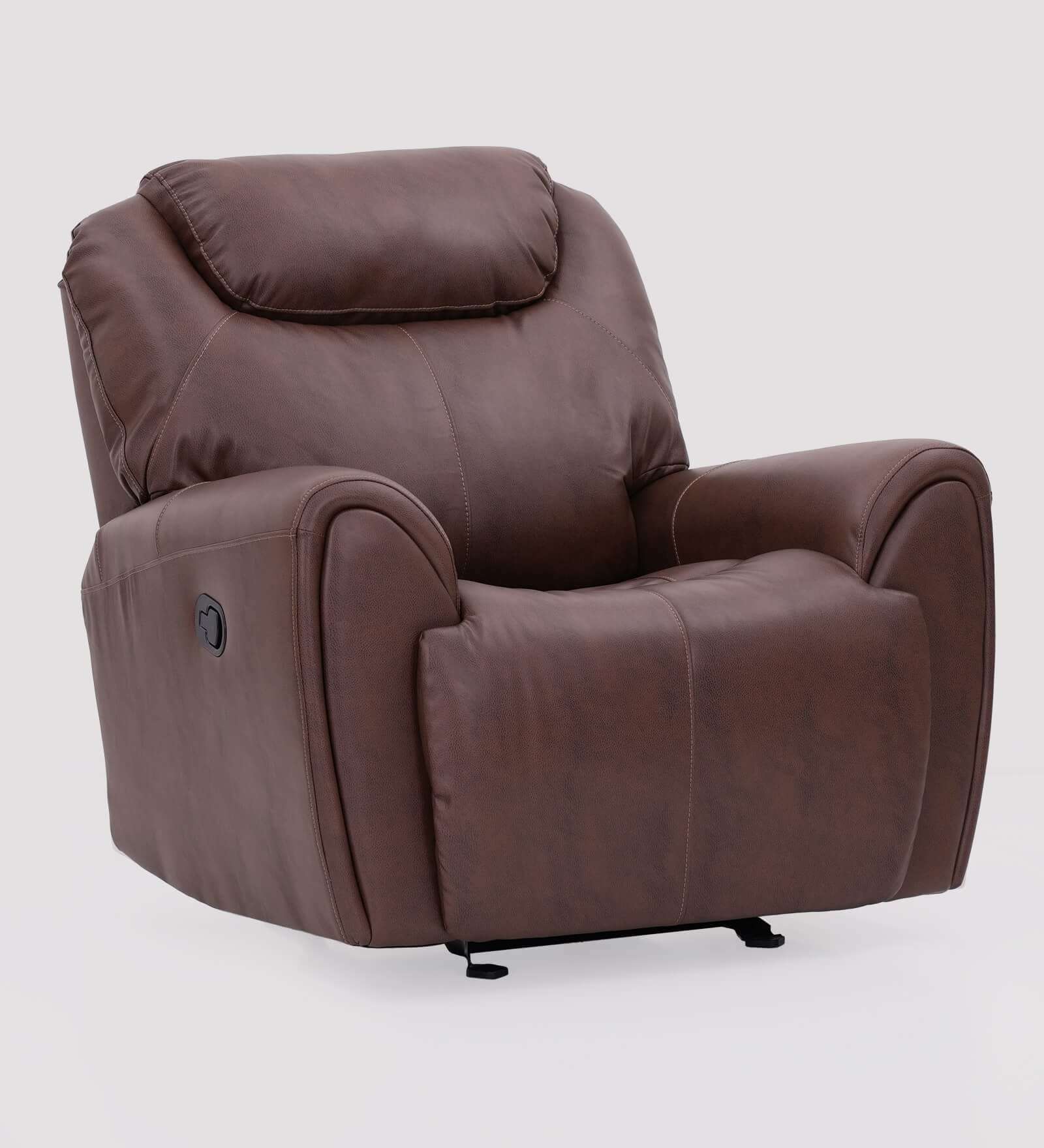 Muar Malaysian Leatherette Manual 1 Seater Recliner With Rocker In Brown Color Muar Malaysian Leatherette Manual 1 Seater Recliner With Rocker In Brown Color