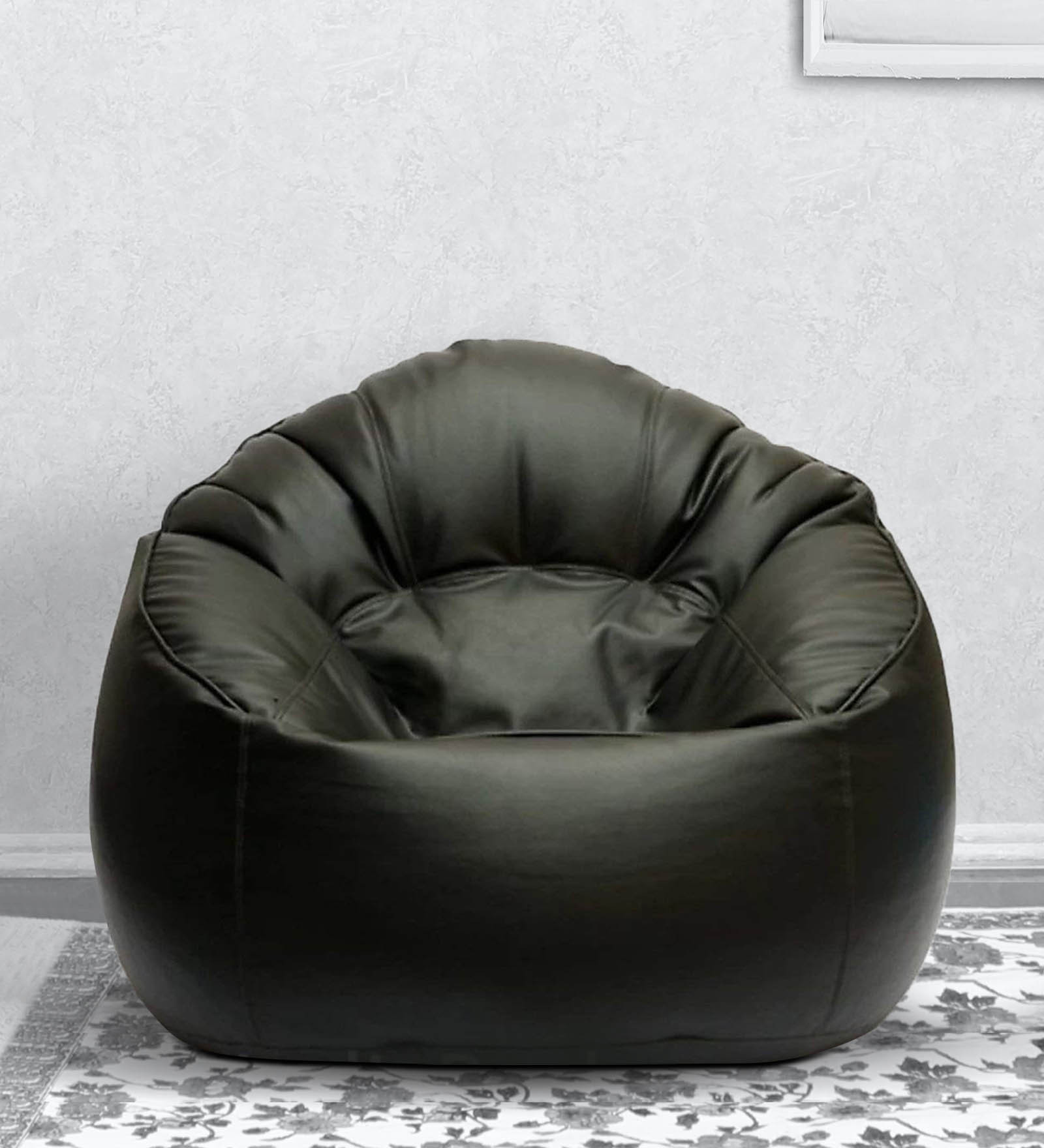 Mudda XXXL Leatherette Bean Bag Cover in Black Colour