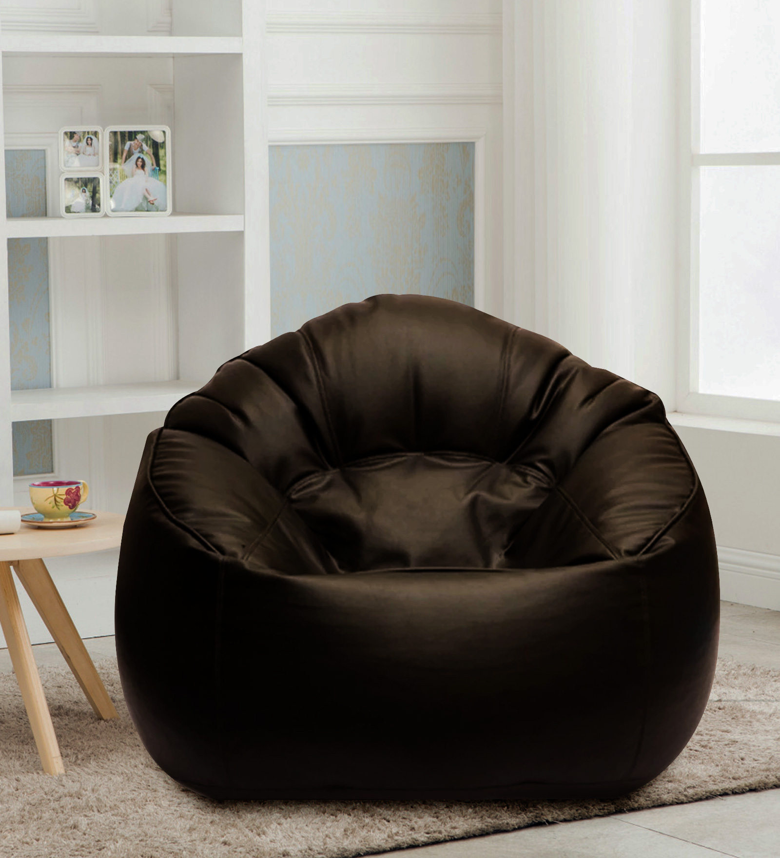 Mudda XXXL Bean Bag with Beans in Brown Colour