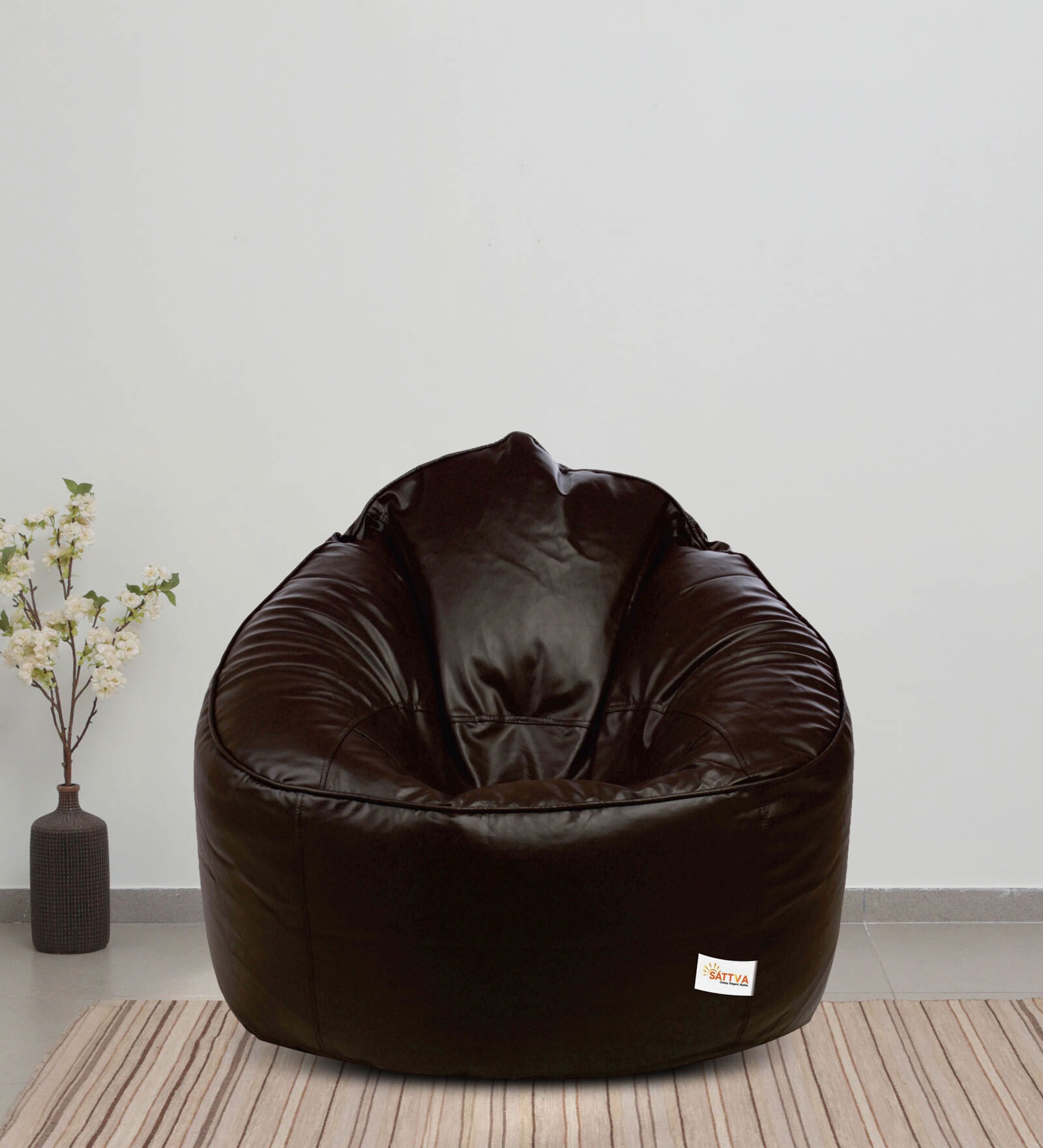 Muddha XXXL Leatherette Bean Bag Cover in Chocolate Brown Colour