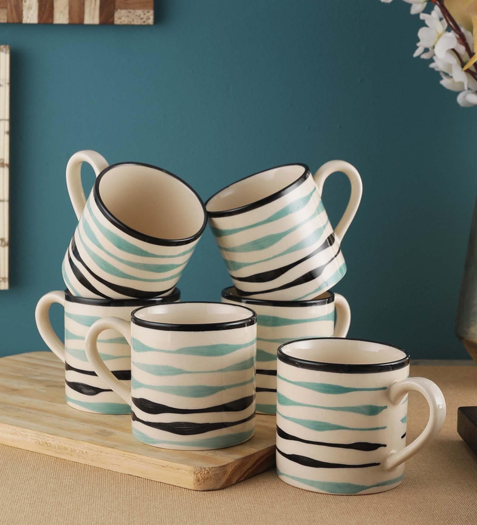 Mugdha 150ml Multicolour Ceramic (Set of 6) Coffee Mug