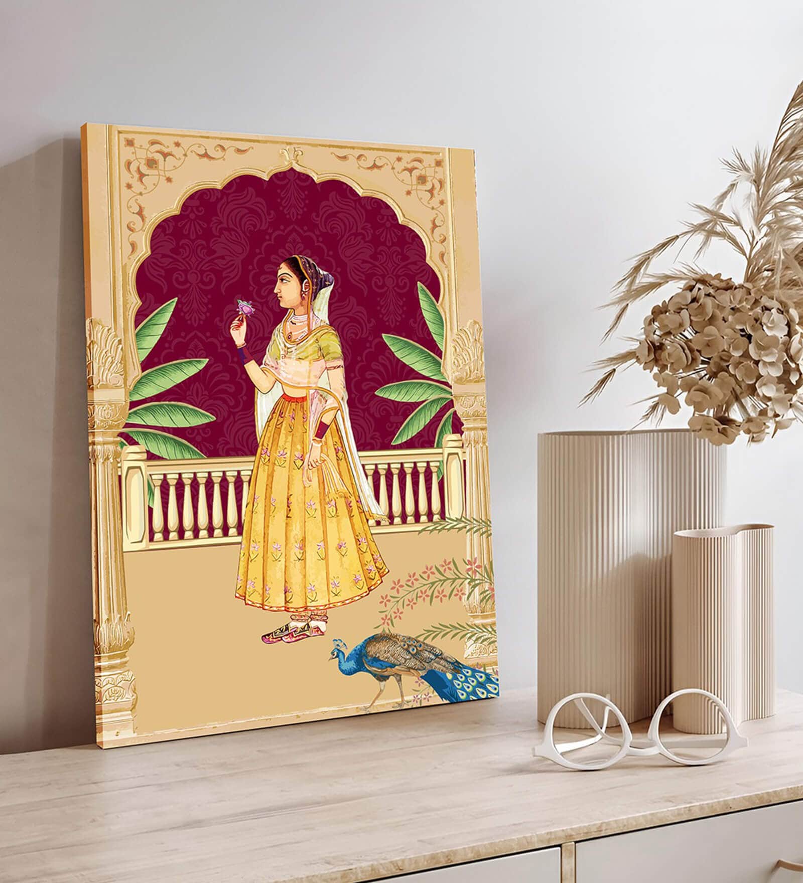 Mughal Wall Art Artwork Stretched Canvas Home Decor, Wall Decoration