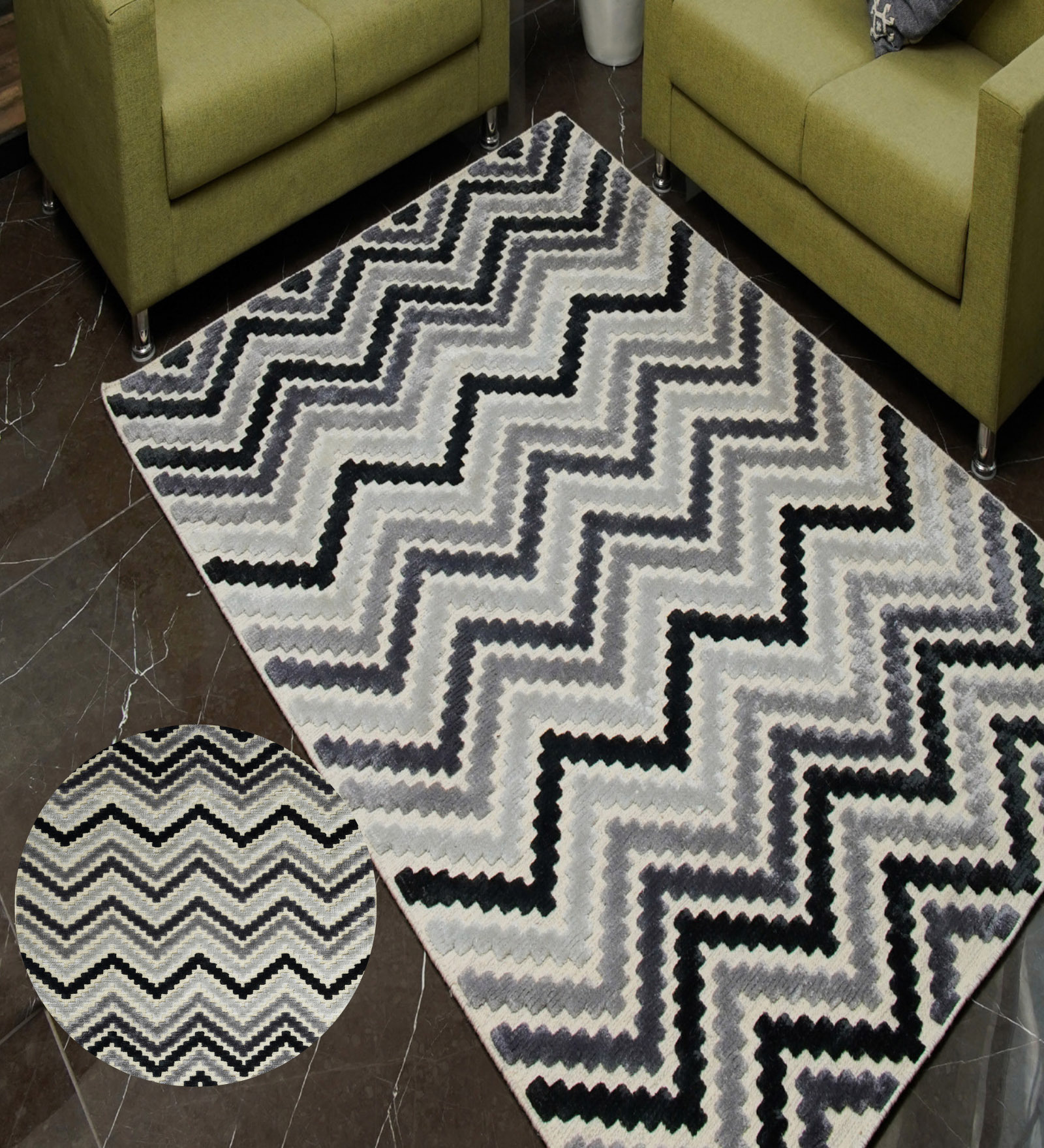 Mutlicolor Abstract Wool Hand Woven Carpet