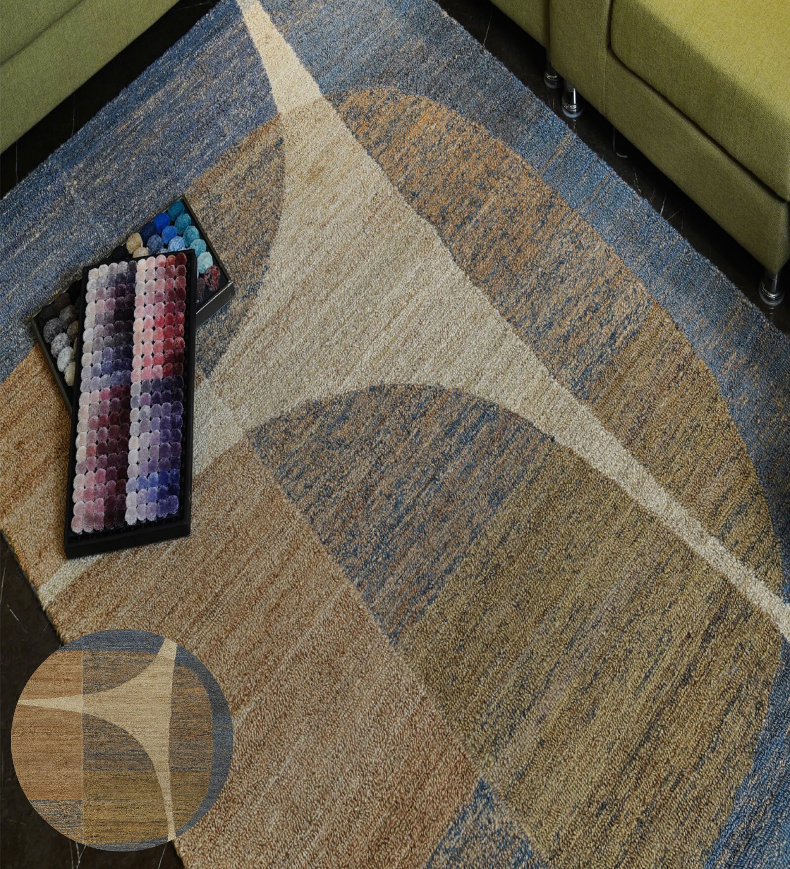 Mutlicolor Geometrical Wool Hand Tufted Carpet