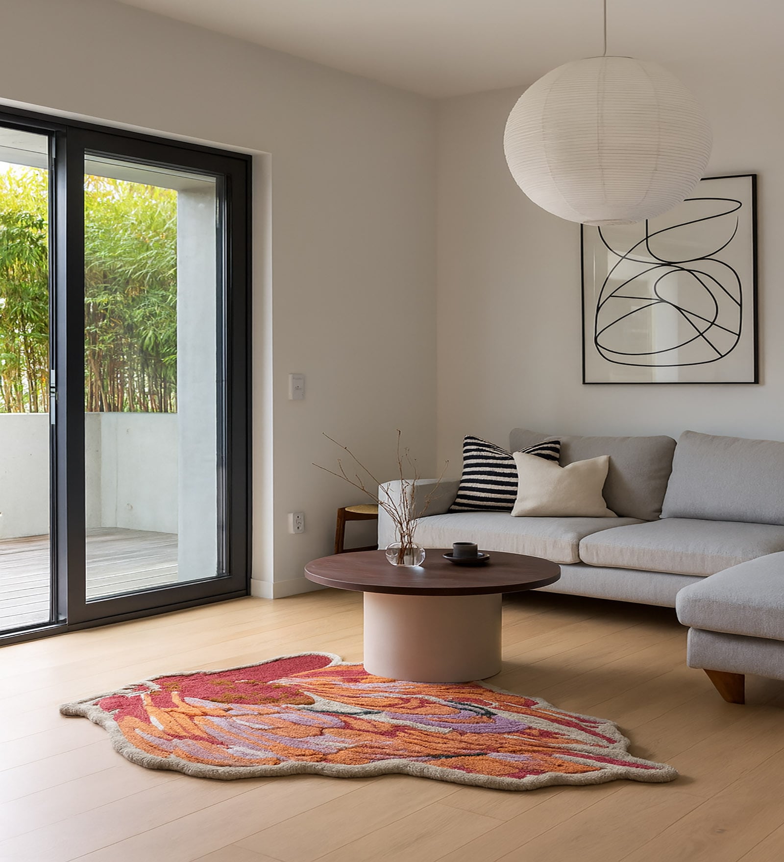 Mutlicolor Rosefire Drift Wool Hand Tufted Carpet