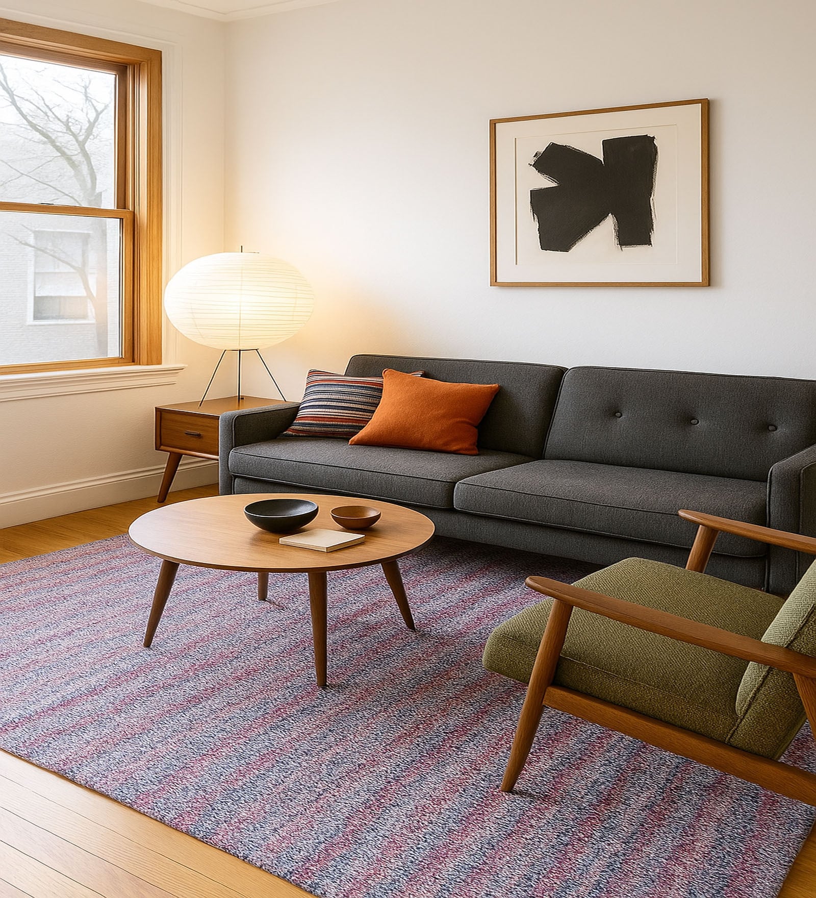 Mutlicolor Stripes Cotton 8X4 Feet Hand Woven Carpet