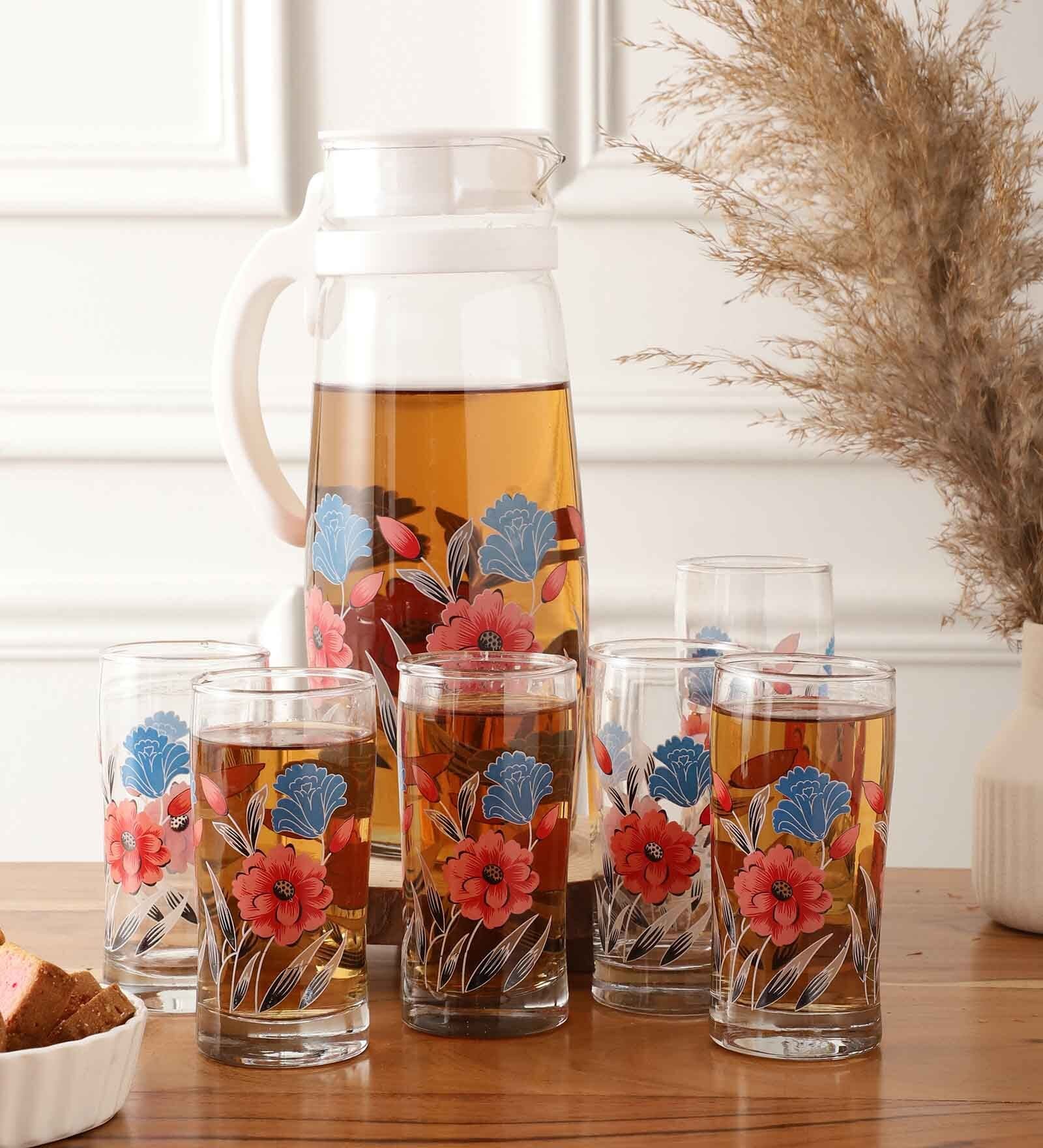 Multi 210 ML Glass 7 Pcs Everyday Glasses With Jug