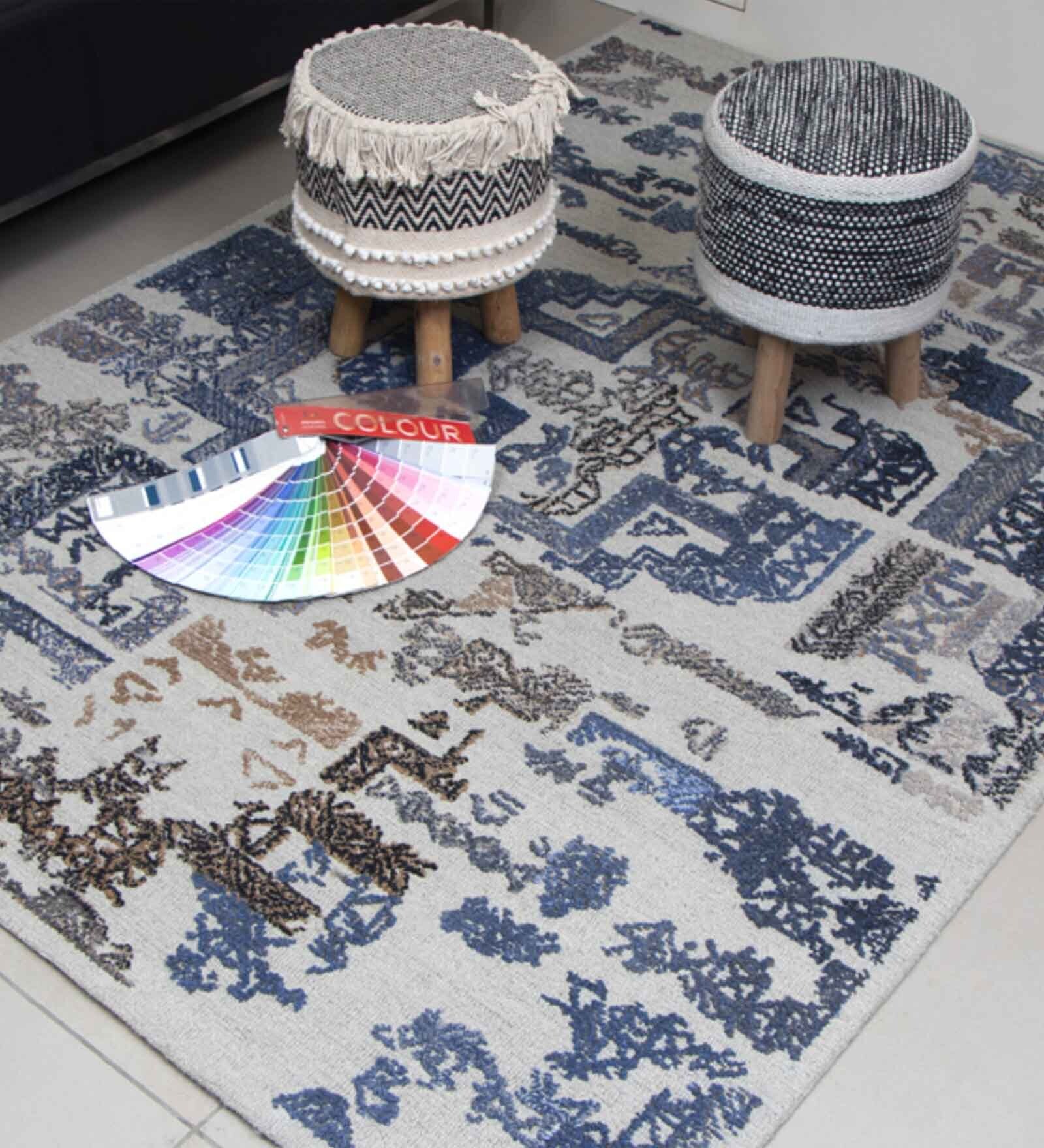 Multi Abstract Wool 5x8 Feet Hand Woven Carpet