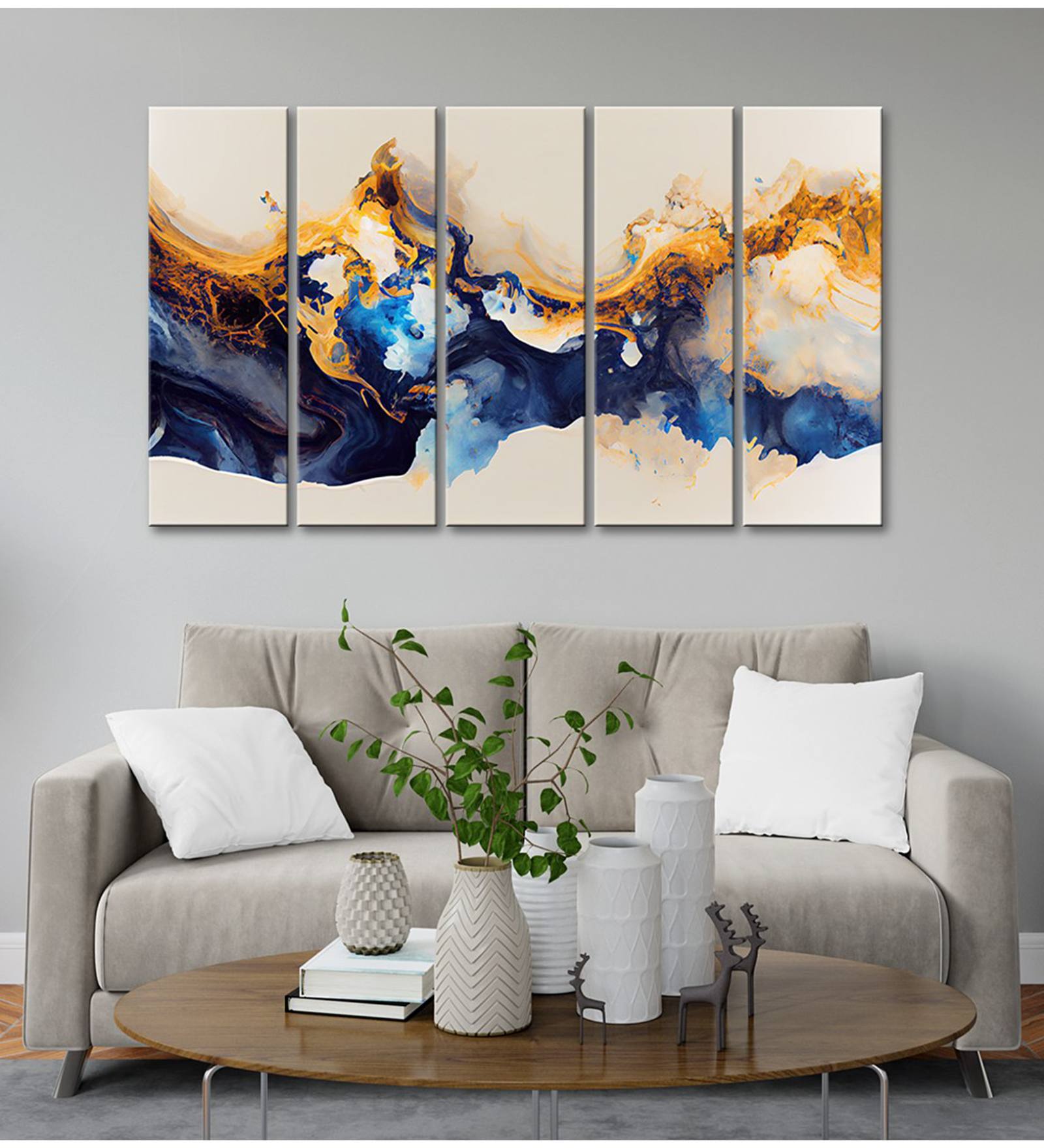 Multi Color Abstract Multi Frame Modern Art Panel