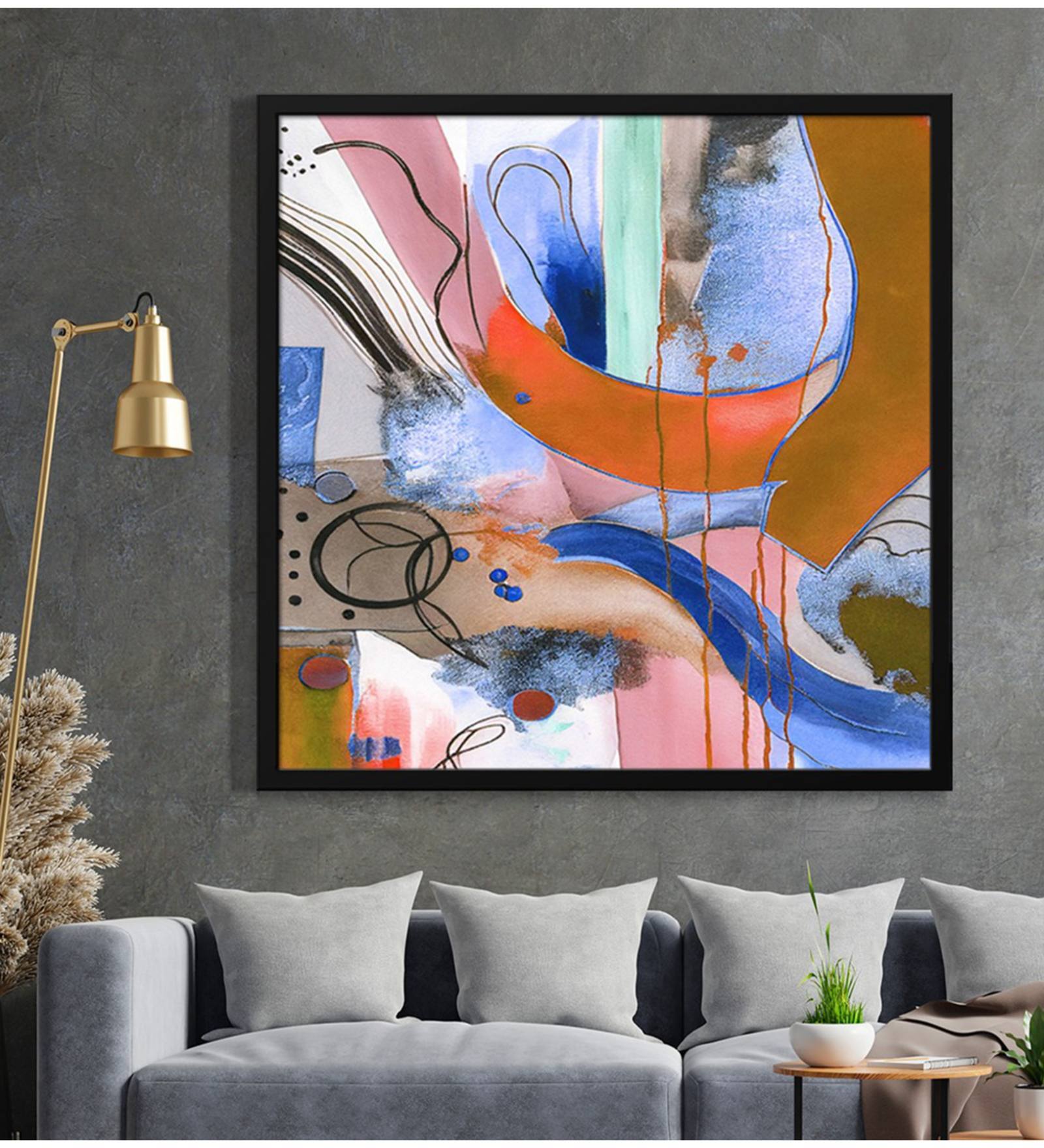 Multi Color Modern Canvas Art Print